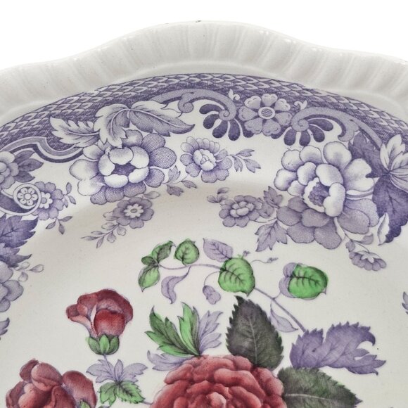 Copeland Spode Mayflower Dinner Plate Floral Lavender Border Vintage England - Picture 3 of 10